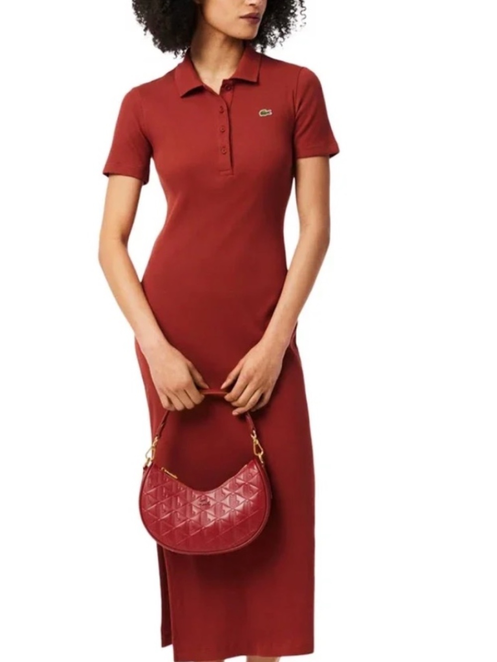 NWT Women's Long Ribbed Cotton Polo Dress